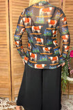 Western ranch sheer women boutique top Southern Stitch XCH17167 IS4