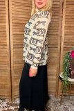 Western leopard & horseshoe sheer women boutique top Southern Stitch XCH17210 IS4