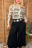 Western leopard & horseshoe sheer women boutique top Southern Stitch XCH17210 IS4