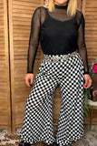 Clearance -- Western Chic checkered wide leg women boutiuqe pant Southern Stitch XCH17076