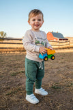 A little dirt never hurt embroidery top & pant set 250940M A15S2