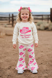 Western "New Cowgirl In Town" top & pant girls boutique set 251148M A8S4