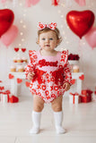 Loved embroidery XOXO long sleeve infant baby rompers 251251M