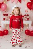 Red valentines sweatshirt top & pant 2pc baby girls sets 251252M