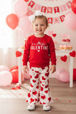 Red valentines sweatshirt top & pant 2pc baby girls sets 251252M