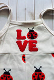 LOVE & ladybug embroidery knitted beige one piece girls jumpsuit 251254M
