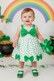 St. Patrick's day four-leaf clover infant baby girls dress 251259M
