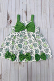 St. Patrick's dayfour-leaf clover printed infant baby girls dress 251258M