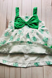 St. Patrick's dayfour-leaf clover printed infant baby girls dress 251259M