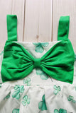 St. Patrick's dayfour-leaf clover printed infant baby girls dress 251259M