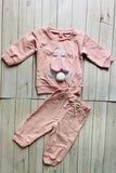 Pink easter bunny long sleeve top & pant 2pc girls set 251265M A13S4