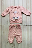 Pink easter bunny long sleeve top & pant 2pc girls set 251265M A13S4