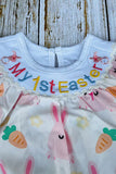 My 1st Easter embroidery ruffle short sleeve baby onesies 251269M A13S4