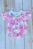 EGG START & bunny embroidery easter baby onesies 251270M  A13S4