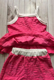 Floral printed velvet baby doll top & shorts 2pc girls sets 251271M A12S4