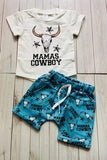 MAMA'S COWBOY & bull skull infant baby boy clothing set 251272M A13S1