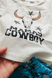 MAMA'S COWBOY & bull skull infant baby boy clothing set 251272M A13S1