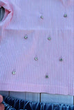 Rhinestone crop & floral embroidery shorts 2pc girls set 251293M A3S1