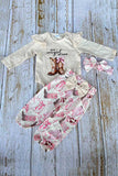 New cowgril IN TOWN & pant 3pc baby girls sets w/headband 251303M A12S3