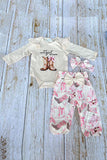 New cowgril IN TOWN & pant 3pc baby girls sets w/headband 251303M A12S3