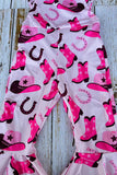 Boots printed pink one piece bell bottom girls overall jumpsuit 251305M A12S1