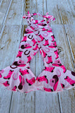 Boots printed pink one piece bell bottom girls overall jumpsuit 251305M A12S1