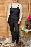 Western black denim wide leg women's boutique jumpsuit Southern Stitch XCH16404 AS4
