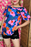 Trendy floral print bell sleeve women's boutique top Southern Stitch XCH16211