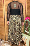 Restock--Western leopard wide leg high waist women's boutique pant XCH17040