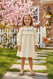Flower embroidery ruffle long sleeves girls dress 2601003M
