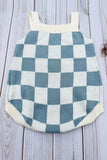 Blue Checkered knitted adjustable sweater infant baby onesies 2601007M A14S3