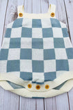 Blue Checkered knitted adjustable sweater infant baby onesies 2601007M A14S3
