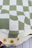 Mint Checkered knitted adjustable sweater infant baby onesies 2601008M A14S3