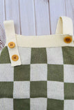 Mint Checkered knitted adjustable sweater infant baby onesies 2601008M A14S3