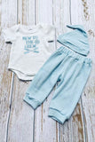 NEW TO THE CREW embroidery romper & pant & hat 3pc baby sets 2601010M