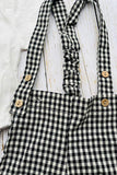 Soft gauze white short sleeve onesie & suspender shorts & bow tie boy's set 2601012M A15S3