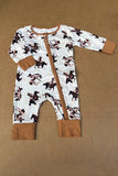 Western horse riding printed unisex newborn baby romper 2601055M