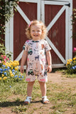 Western farm animal printed unisex newborn baby romper 2601056M