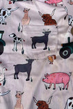Western farm animal printed unisex newborn baby romper 2601056M