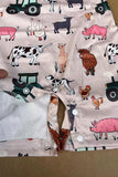 Western farm animal printed unisex newborn baby romper 2601056M