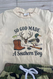 Western Southern boy top & camo shorts boy's boutique set 2601065M