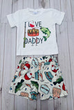 Chic fishing white top & shorts 2pc boy's boutique set 2601066M