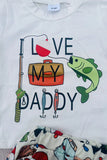 Chic fishing white top & shorts 2pc boy's boutique set 2601066M