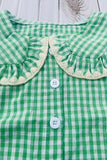 Chic green plaid top & ruffle shorts girls boutique set 2601067M