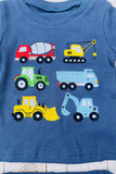 Western vehicle top & blue shorts boy's boutique set 2601069M