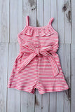 Western pink waffle one piece girls boutique jumpsuit 2601070M