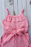 Western pink waffle one piece girls boutique jumpsuit 2601070M