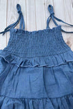 Western denim blue one piece newborn baby girls boutique onesies 2601074M