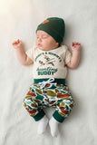 Western mallards hunting romper & pant & hat baby boutique sets 2601075M A15S3