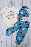 Western farm kid romper & pant & hat 3pc baby boutique sets 2601077M